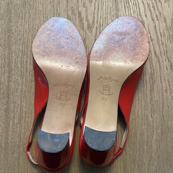 Sesto Meucci red patent leather sling back pump size 8.5 - Picture 8 of 8
